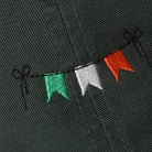 Irish Pride minimalist flag baseball cap in dark green side view
