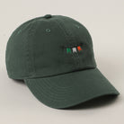 Irish Pride minimalist flag baseball cap in dark green back view