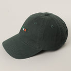 Irish Pride minimalist flag baseball cap in dark green detail view