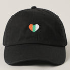 St. Patrick's Irish flag heart baseball cap in black