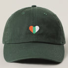 St. Patrick's Irish flag heart baseball cap in dark green