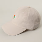 St. Patrick's Irish flag heart baseball cap in putty detail view
