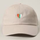 St. Patrick's Irish flag heart baseball cap in putty front view