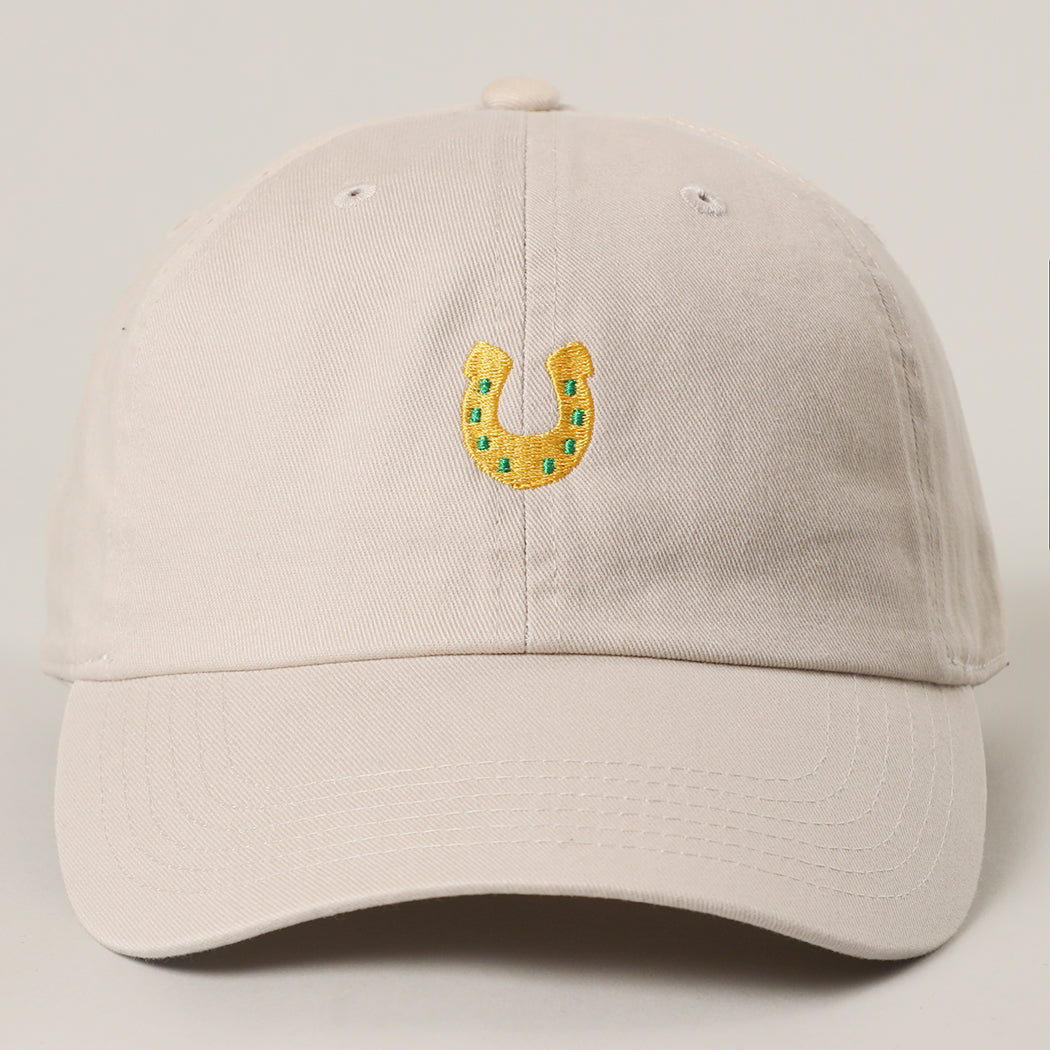 Mini Horseshoe baseball cap in putty front view