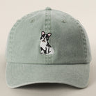 Boston Terrier embroidered baseball cap in green tea