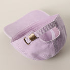 Boston Terrier embroidered baseball cap in lilac detail view