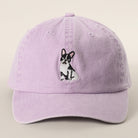 Boston Terrier embroidered baseball cap in lilac front view