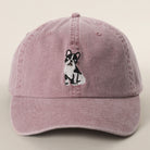 Boston Terrier embroidered baseball cap in mauve