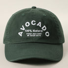 Avocado baseball cap in dark green