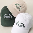 Avocado embroidered cotton baseball cap, front view alternate angle