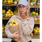 Lemon Club embroidered cotton baseball cap, front view