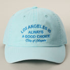Los Angeles Is Always A Good Choice baseball cap in aqua