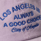 Los Angeles Is Always A Good Choice baseball cap in lilac, side view