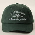 Matcha Club baseball cap in dark green