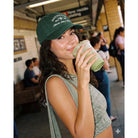 Matcha Club embroidered cotton baseball cap, front view