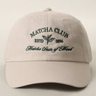 Matcha Club baseball cap in putty