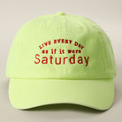 Live Every Day baseball cap in neon yellow