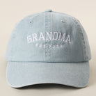 Grandma Est. 2026 embroidered baseball cap in blue mint