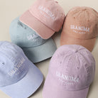 Grandma Est. 2026 embroidered baseball cap shown in all color options