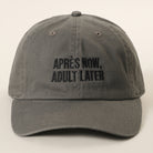 Après Now Adult Later embroidered baseball cap in charcoal