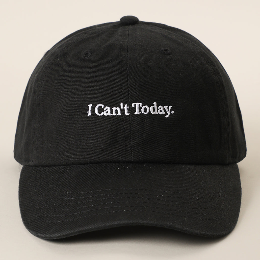 I Can't Today baseball cap in black