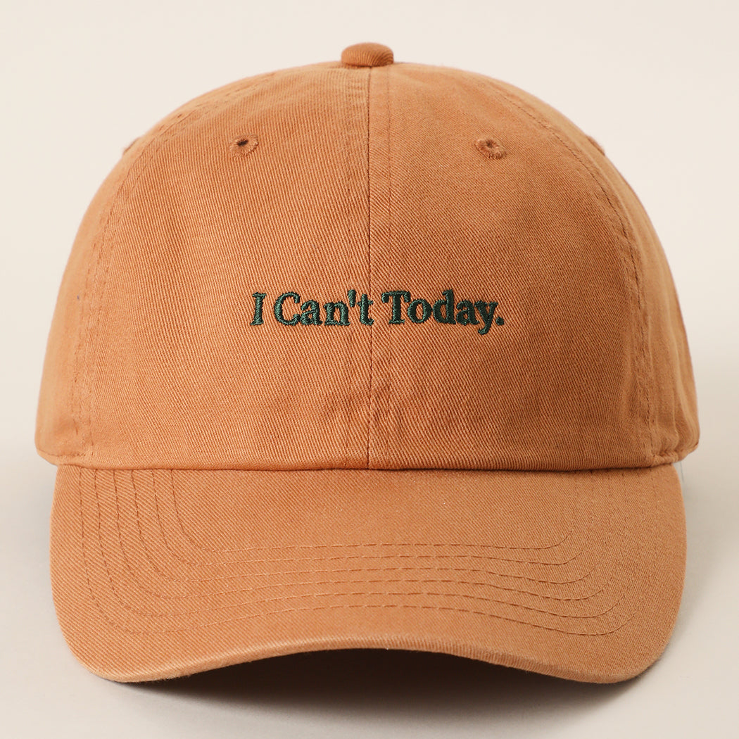 I Can't Today baseball cap in copper