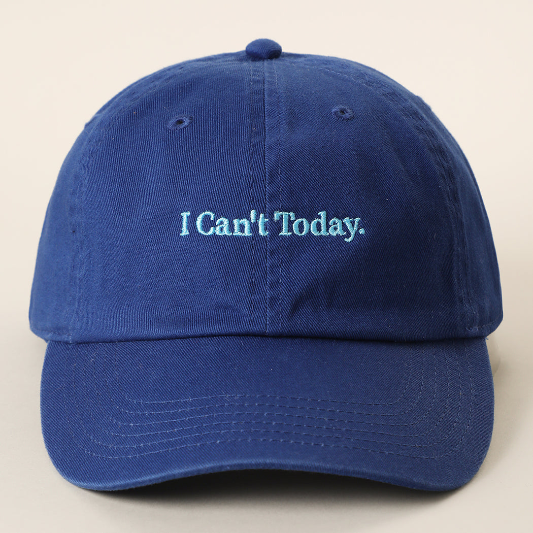 I Can't Today baseball cap in royal blue