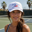 Land of the Free USA rope trucker hat, front view