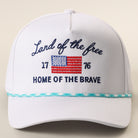 Land of the Free rope trucker hat in mint