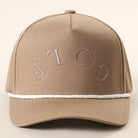 Golf Upside Down rope trucker hat in beige and white