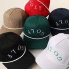 Golf Upside Down rope trucker hat shown in all color options