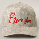 P.S. I Love You camo trucker hat in light camo