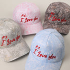 P.S. I Love You camo trucker hat front view