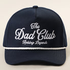 The Dad Club Raising Legends rope trucker hat in navy and white
