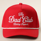 The Dad Club Raising Legends rope trucker hat in red and white