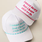 I Want To Cry rope trucker hat shown in all color options