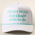 I Want To Cry rope trucker hat in mint