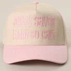 Jesus Saves I Add to Cart two-tone trucker hat in light pink