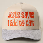 Jesus Saves I Add to Cart two-tone trucker hat in white camo