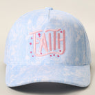 Faith embroidered camo trucker hat in blue camo