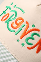 Forgiven gingham brim trucker hat in green, side view