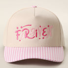 Forgiven gingham brim trucker hat in pink