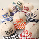 God Is Good checkered brim trucker hat, all color options