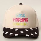 Good Morning Sunshine polka dot trucker hat in black