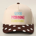 Good Morning Sunshine polka dot trucker hat in brown
