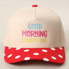 Good Morning Sunshine polka dot trucker hat in red