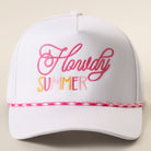 Howdy Summer rope trucker hat in hot pink