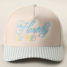 Howdy Summer gingham brim trucker hat in green