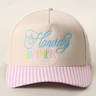 Howdy Summer gingham brim trucker hat in pink