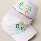 Jesus Saves rope trucker hat shown in all color options